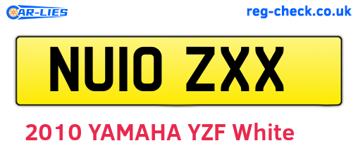 NU10ZXX are the vehicle registration plates.