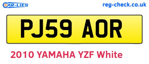 PJ59AOR are the vehicle registration plates.