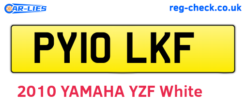 PY10LKF are the vehicle registration plates.