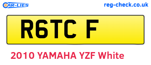 R6TCF are the vehicle registration plates.