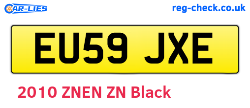 EU59JXE are the vehicle registration plates.