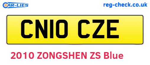 CN10CZE are the vehicle registration plates.