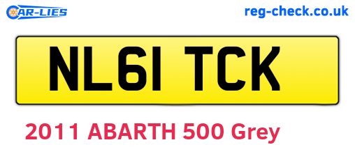 NL61TCK are the vehicle registration plates.