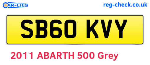 SB60KVY are the vehicle registration plates.
