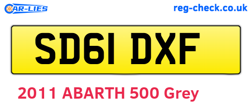 SD61DXF are the vehicle registration plates.