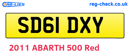 SD61DXY are the vehicle registration plates.