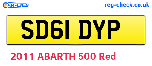 SD61DYP are the vehicle registration plates.