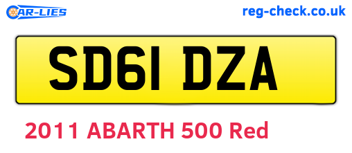 SD61DZA are the vehicle registration plates.