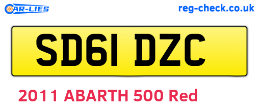 SD61DZC are the vehicle registration plates.