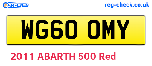 WG60OMY are the vehicle registration plates.