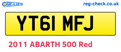 YT61MFJ are the vehicle registration plates.