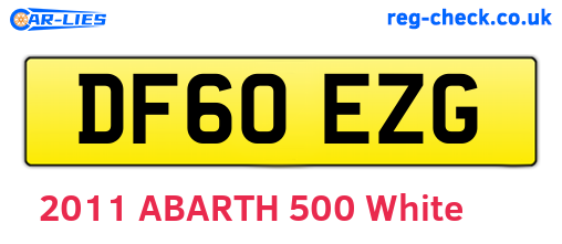 DF60EZG are the vehicle registration plates.