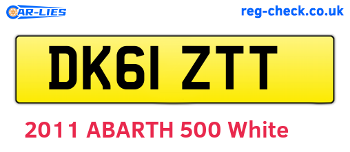 DK61ZTT are the vehicle registration plates.