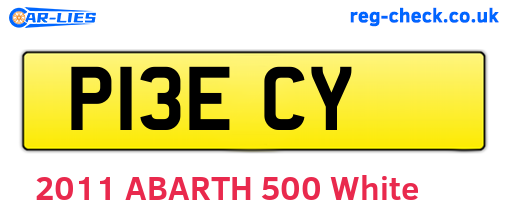 P13ECY are the vehicle registration plates.