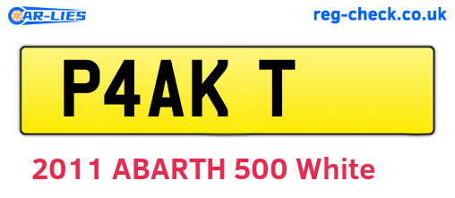 P4AKT are the vehicle registration plates.