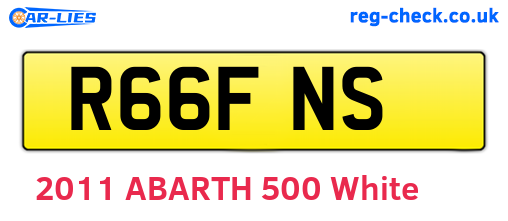 R66FNS are the vehicle registration plates.
