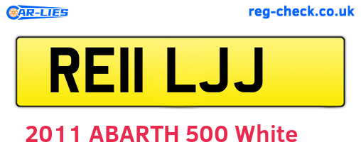 RE11LJJ are the vehicle registration plates.
