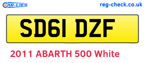 SD61DZF are the vehicle registration plates.