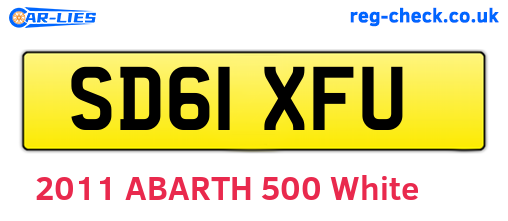 SD61XFU are the vehicle registration plates.