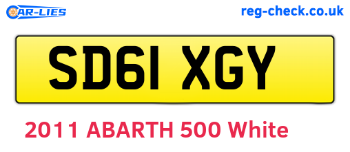 SD61XGY are the vehicle registration plates.