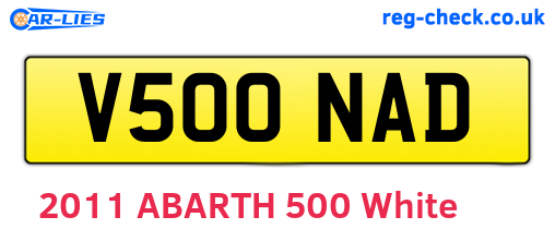 V500NAD are the vehicle registration plates.