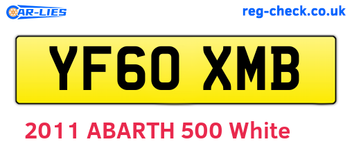 YF60XMB are the vehicle registration plates.