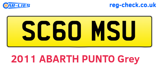 SC60MSU are the vehicle registration plates.