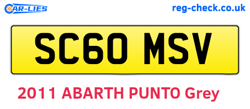 SC60MSV are the vehicle registration plates.