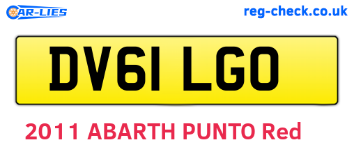 DV61LGO are the vehicle registration plates.