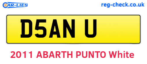 D5ANU are the vehicle registration plates.