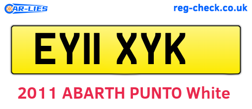 EY11XYK are the vehicle registration plates.