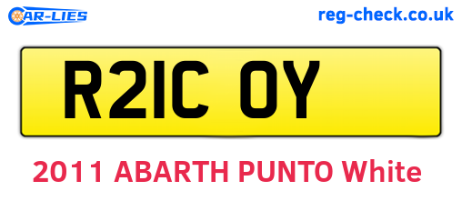 R21COY are the vehicle registration plates.