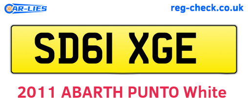 SD61XGE are the vehicle registration plates.