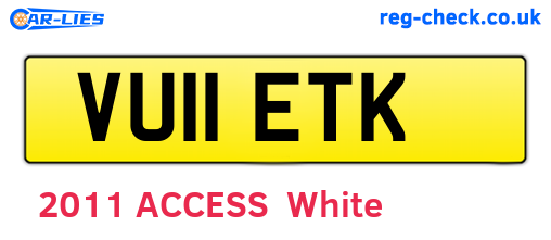 VU11ETK are the vehicle registration plates.