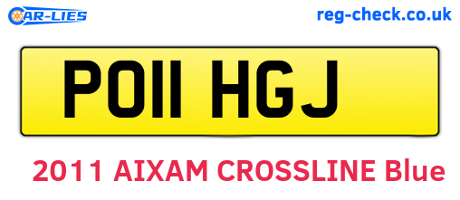 PO11HGJ are the vehicle registration plates.