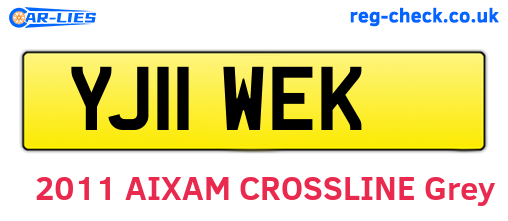 YJ11WEK are the vehicle registration plates.