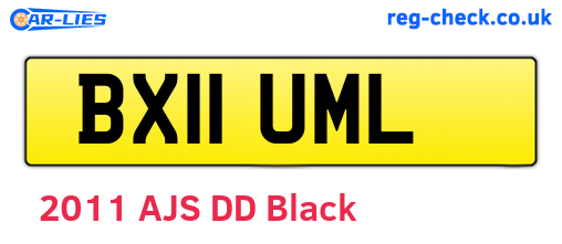 BX11UML are the vehicle registration plates.