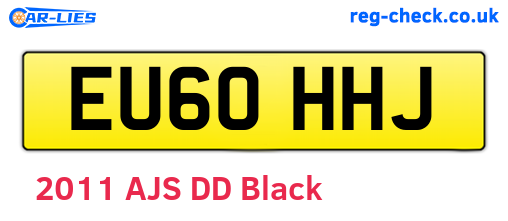 EU60HHJ are the vehicle registration plates.
