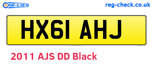 HX61AHJ are the vehicle registration plates.