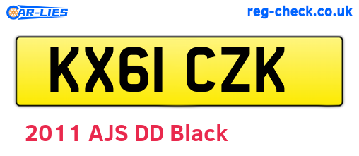 KX61CZK are the vehicle registration plates.
