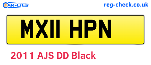 MX11HPN are the vehicle registration plates.
