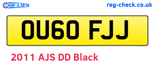 OU60FJJ are the vehicle registration plates.