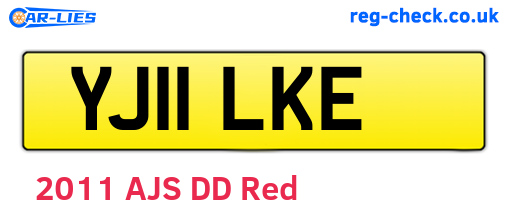 YJ11LKE are the vehicle registration plates.