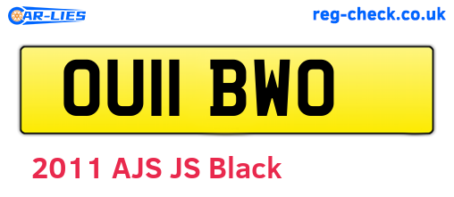 OU11BWO are the vehicle registration plates.