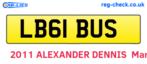 LB61BUS are the vehicle registration plates.