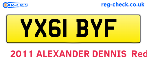 YX61BYF are the vehicle registration plates.