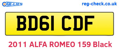 BD61CDF are the vehicle registration plates.