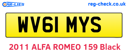 WV61MYS are the vehicle registration plates.