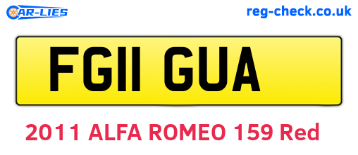 FG11GUA are the vehicle registration plates.