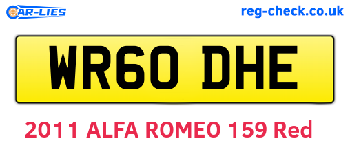 WR60DHE are the vehicle registration plates.